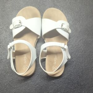 Cat & Jack White Girls' Buckle Ankle Strap Sandals